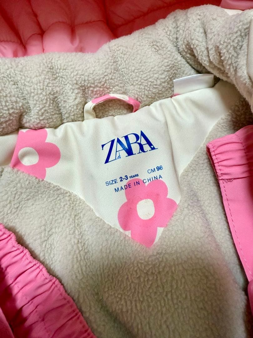 ZARA 花柄 スキーウェア 2-3歳用 上下セット