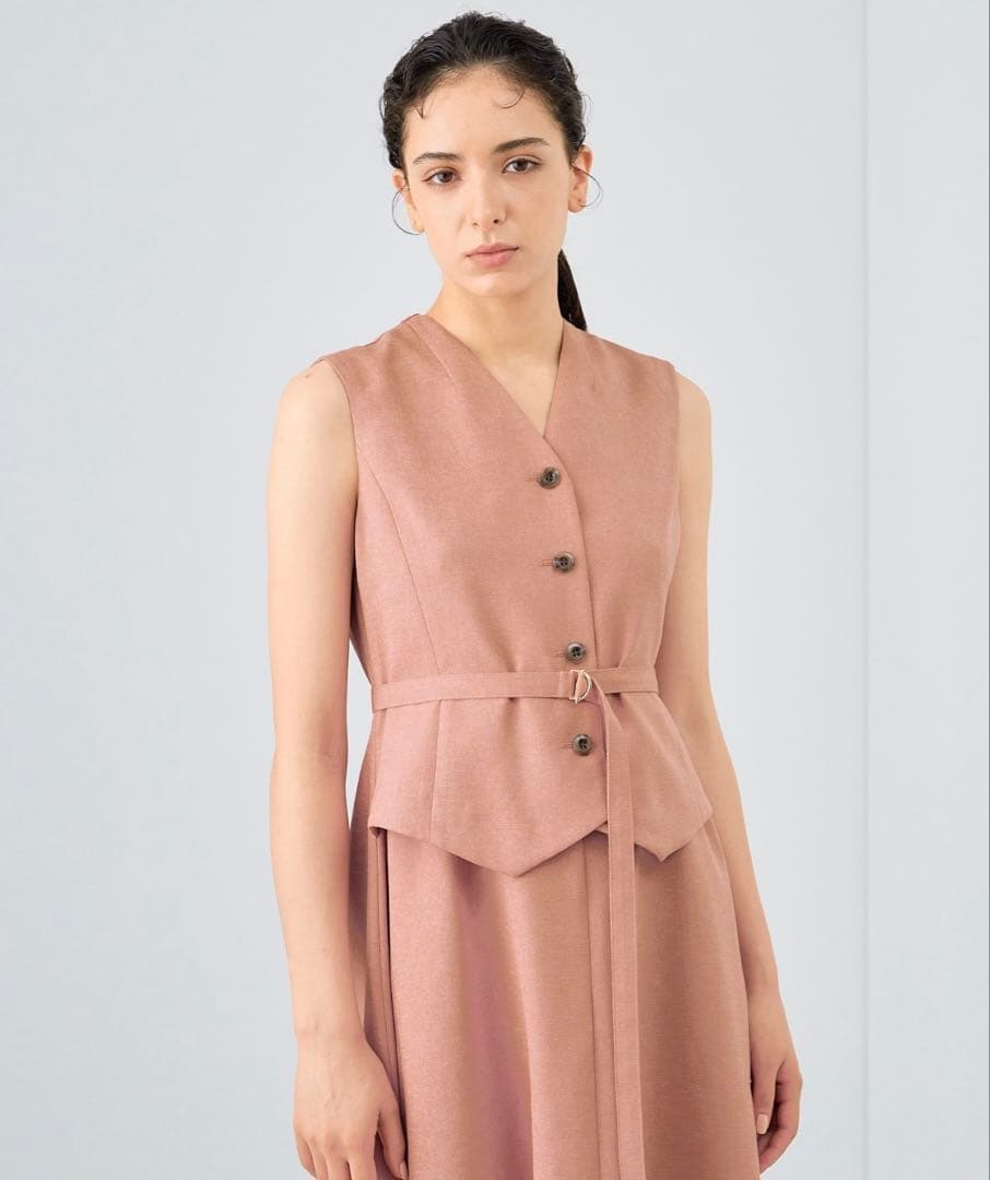 ANAYI♡アナイ　リネン調ジレスタイルワンピース