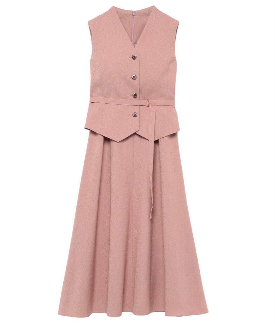 ANAYI♡アナイ　リネン調ジレスタイルワンピース