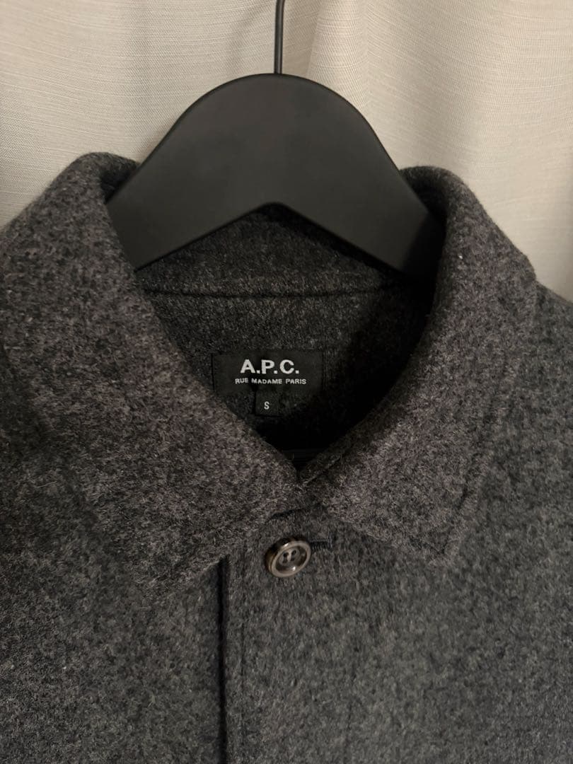 ジャケット・アウター A.P.C. gray wool balmacaan coat