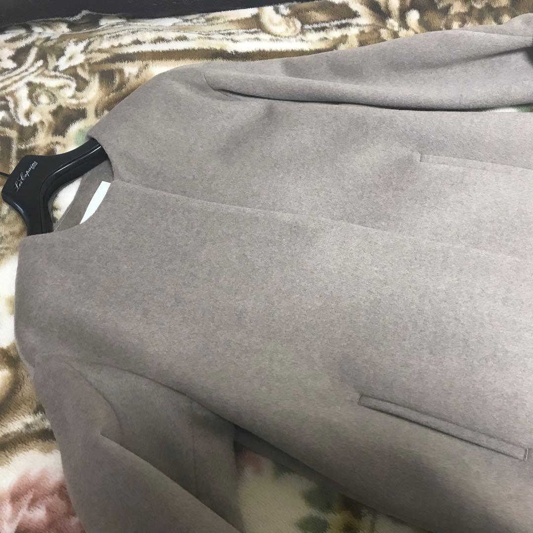 新品タグ付★グリーンレーベルリラクシング　ノーカラー コートアンゴラ✴︎ウール