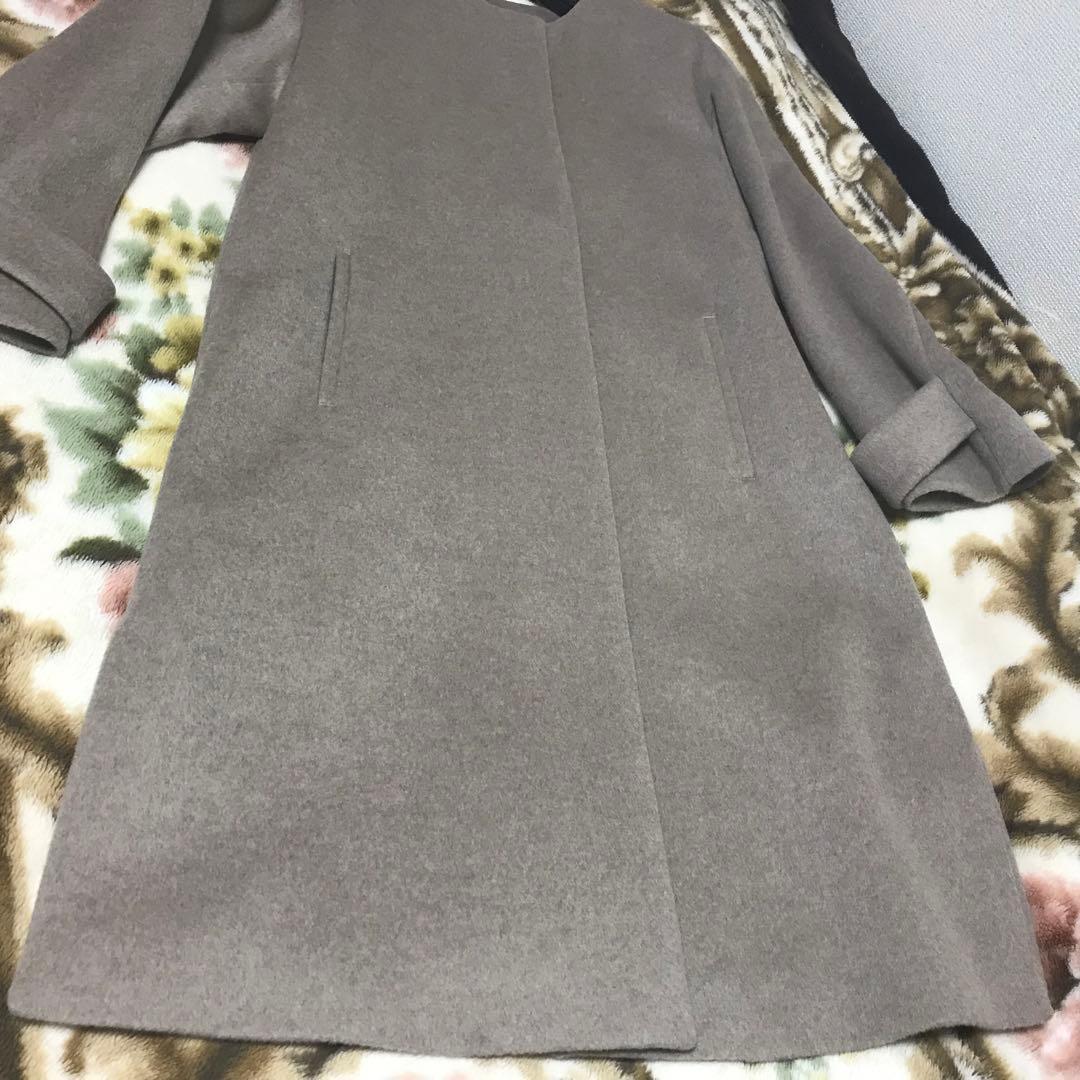 新品タグ付★グリーンレーベルリラクシング　ノーカラー コートアンゴラ✴︎ウール