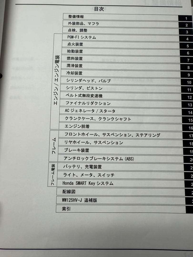 HONDA PCX,PCX150,ABS,PCXハイブリッド　サービスマニュアル