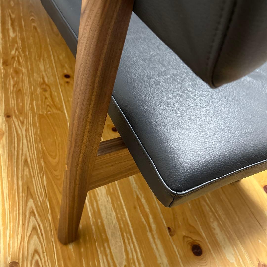 ナガノインテリア　 MOCOA 本革片アームチェア三人掛け　日本製