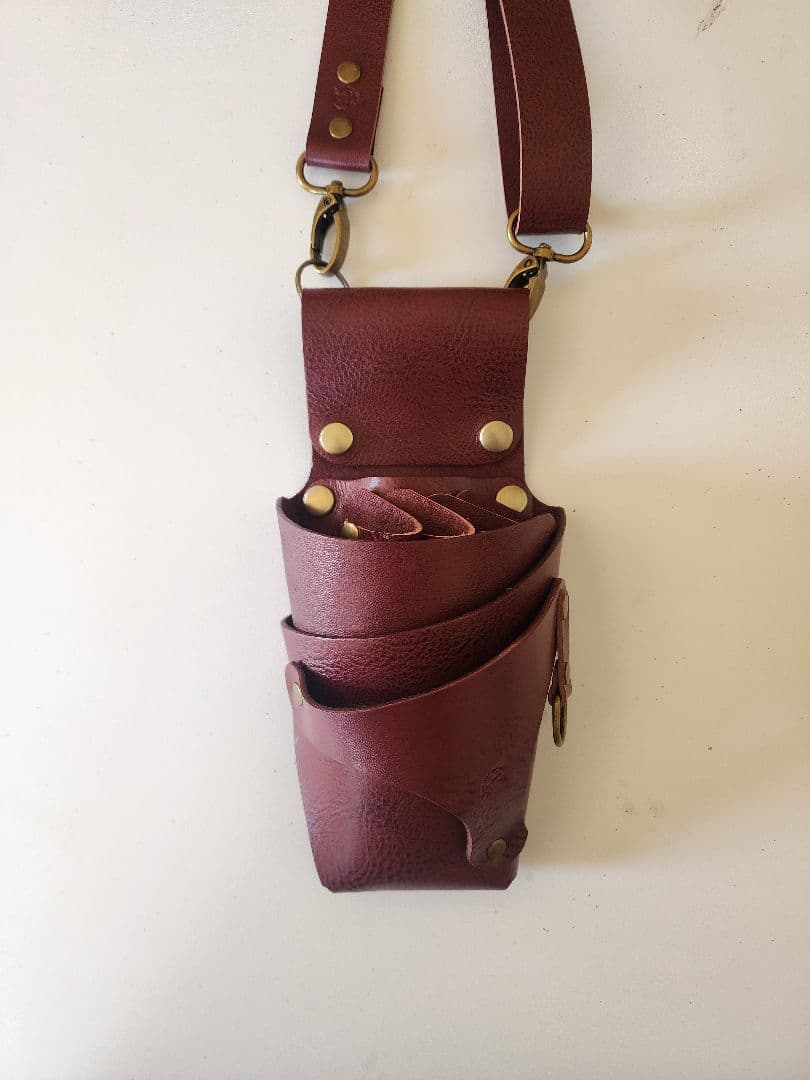 シザーケース 本革 4丁タイプ ワイン