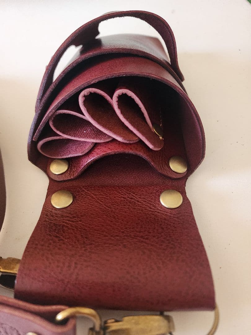 シザーケース 本革 4丁タイプ ワイン