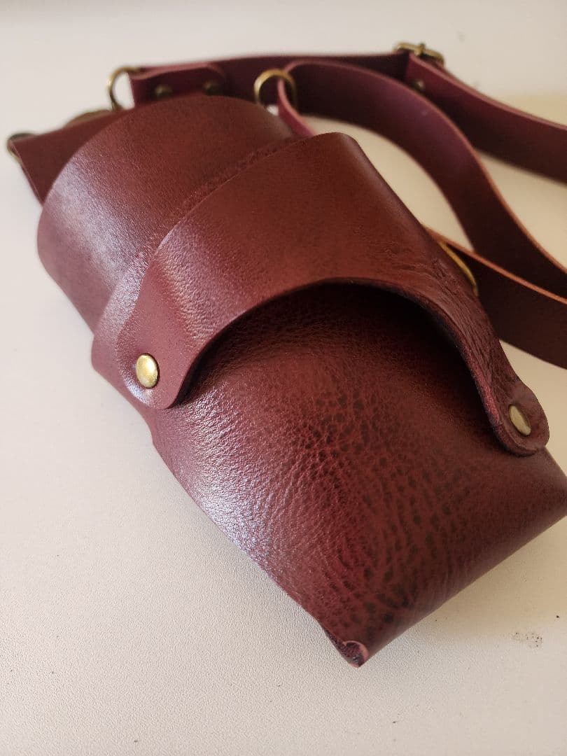 シザーケース 本革 4丁タイプ ワイン