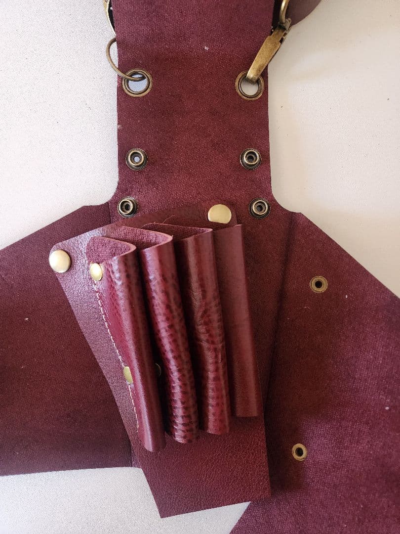 シザーケース 本革 4丁タイプ ワイン