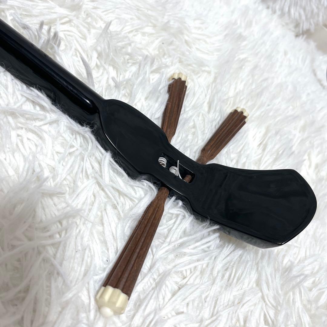 【美品】 琉球本蛇皮 三味線 クロコ調 ハードケース 爪 琉球三味線