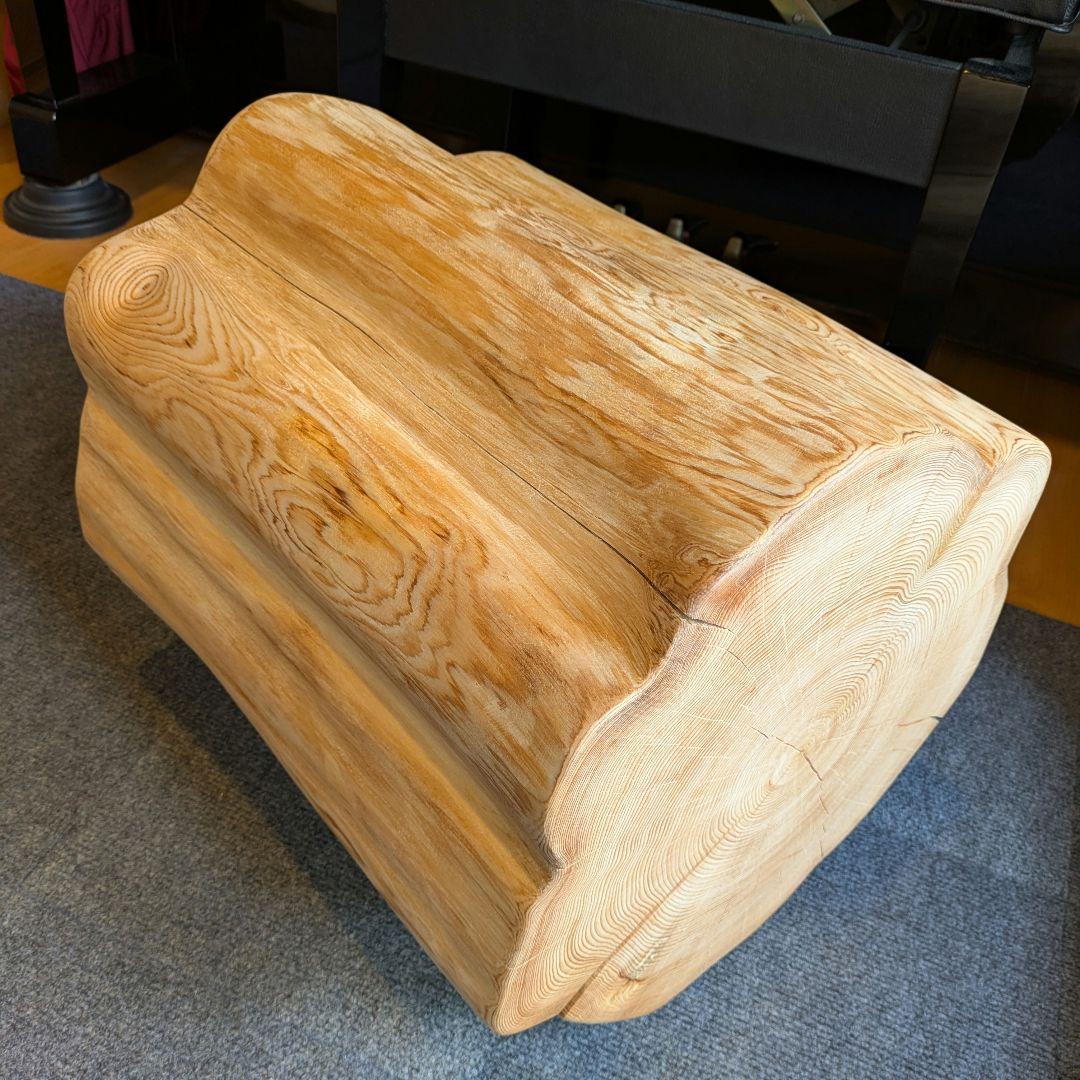 poochan　天然ヒバ　大型　切り株　丸太　椅子　テーブル　高さ約41㎝