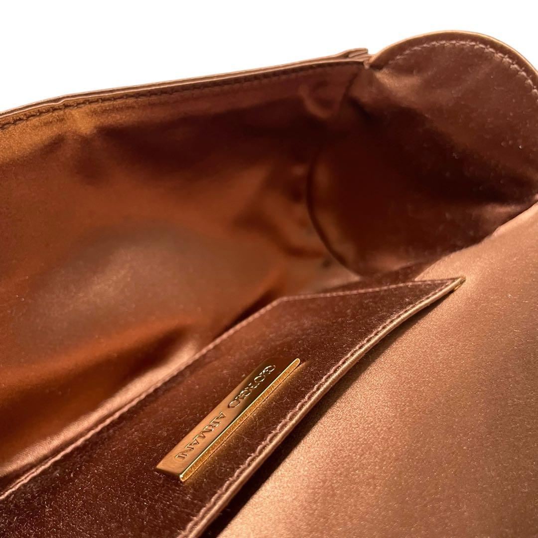 美品 ジョルジオアルマーニ クリスタル フリンジ パーティバッグ 希少モデル