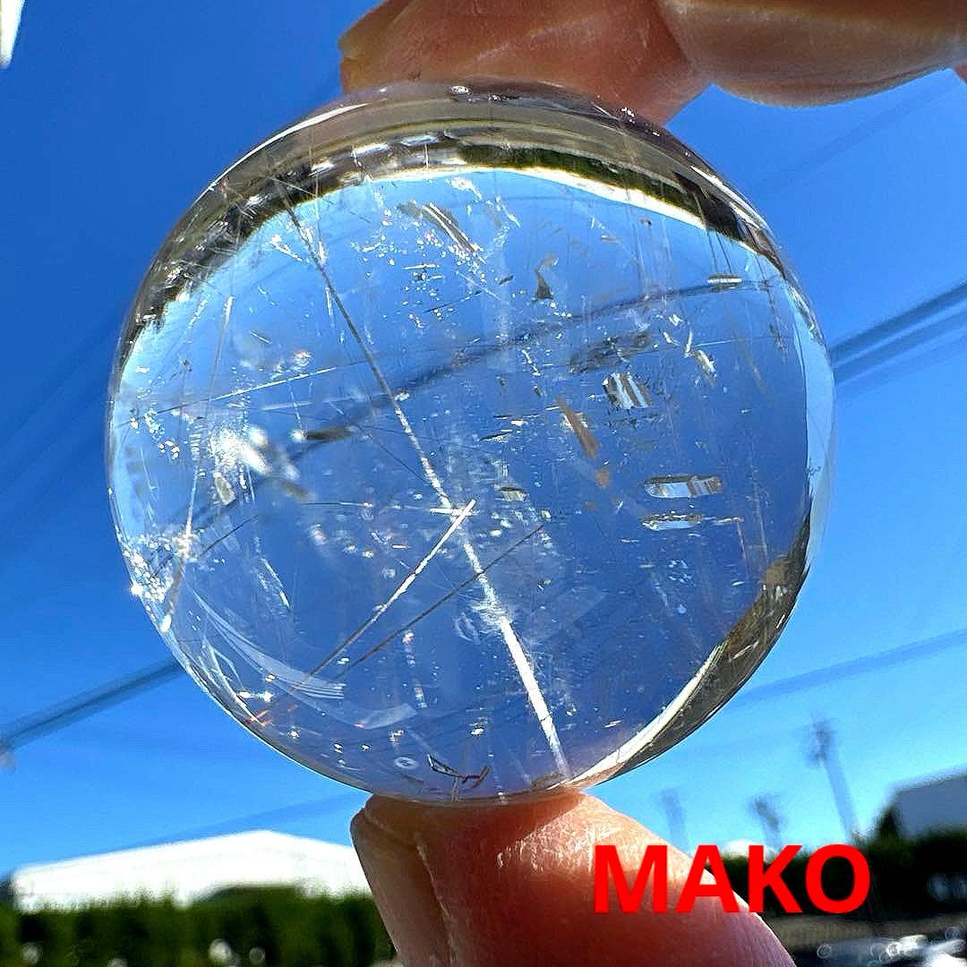 M1828☆ルチルクォーツ丸玉44mm 111g☆天然石 原石