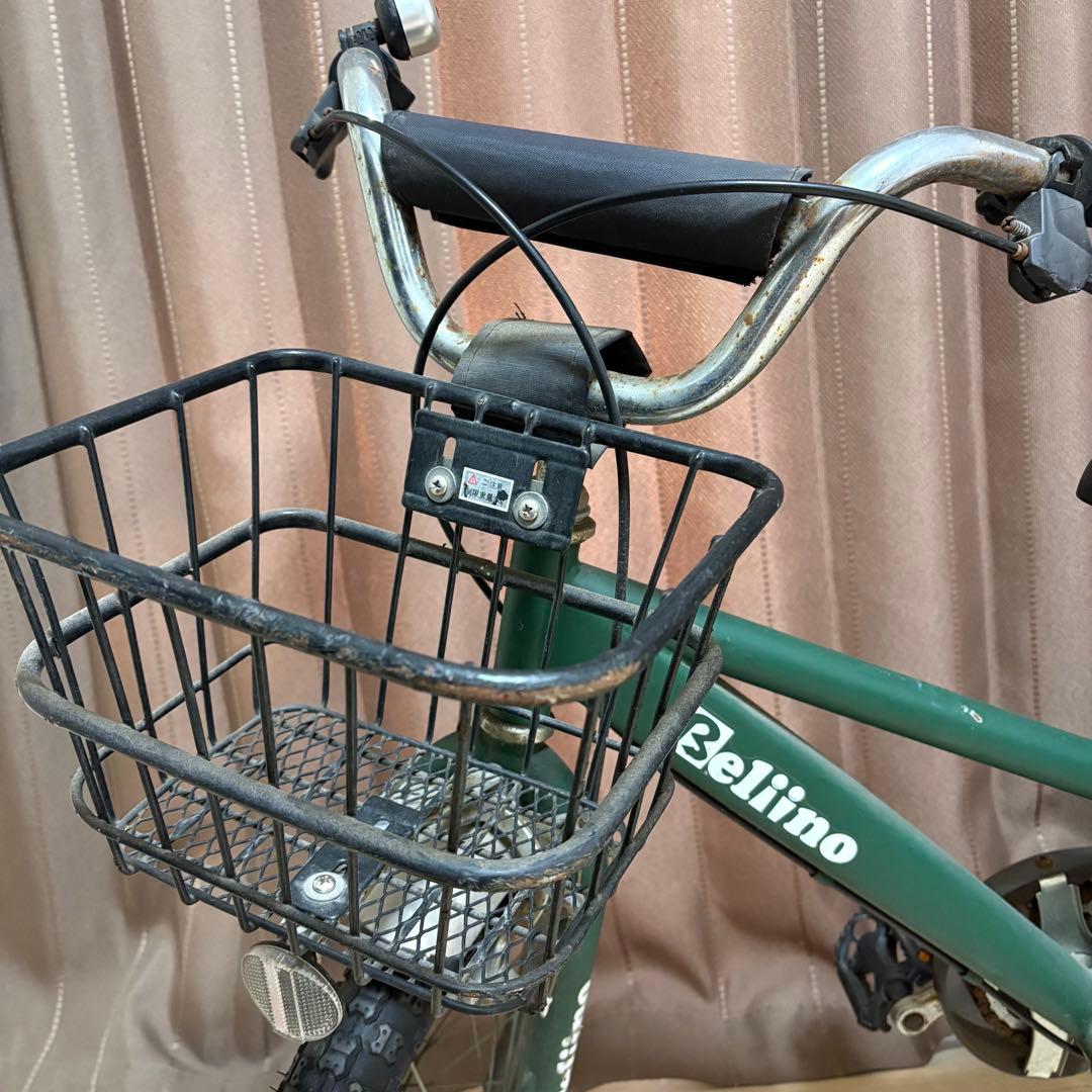 16インチ Beliino 子供用自転車 緑 前カゴ付き　ベリーノ