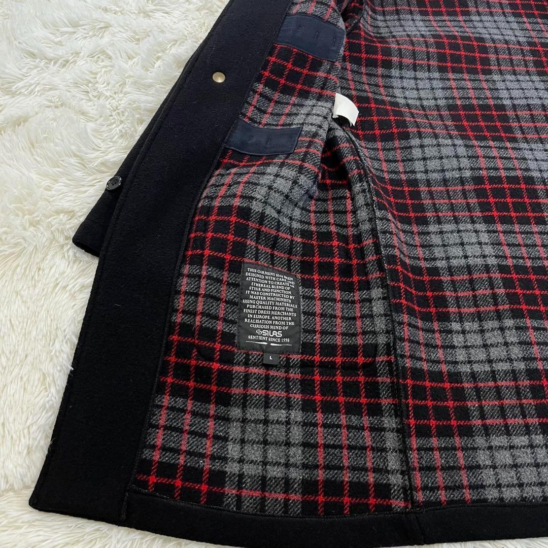 英国製✨グローバーオール×SILAS ダッフルコート　ウール　ブラック　Lサイズ