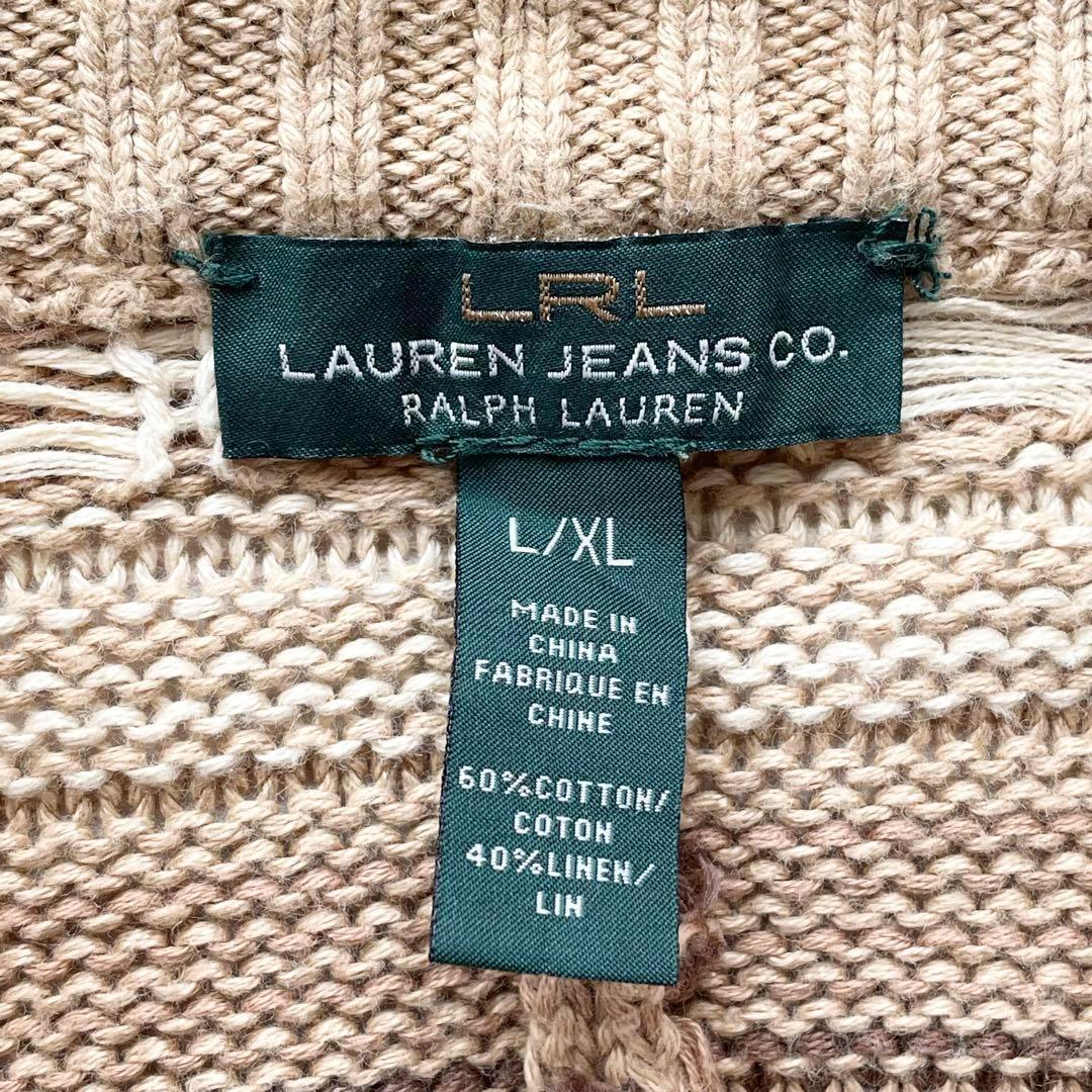 美品 XLサイズ ラルフローレン ネイティブ柄 ポンチョ ケープ 羽織り ニット