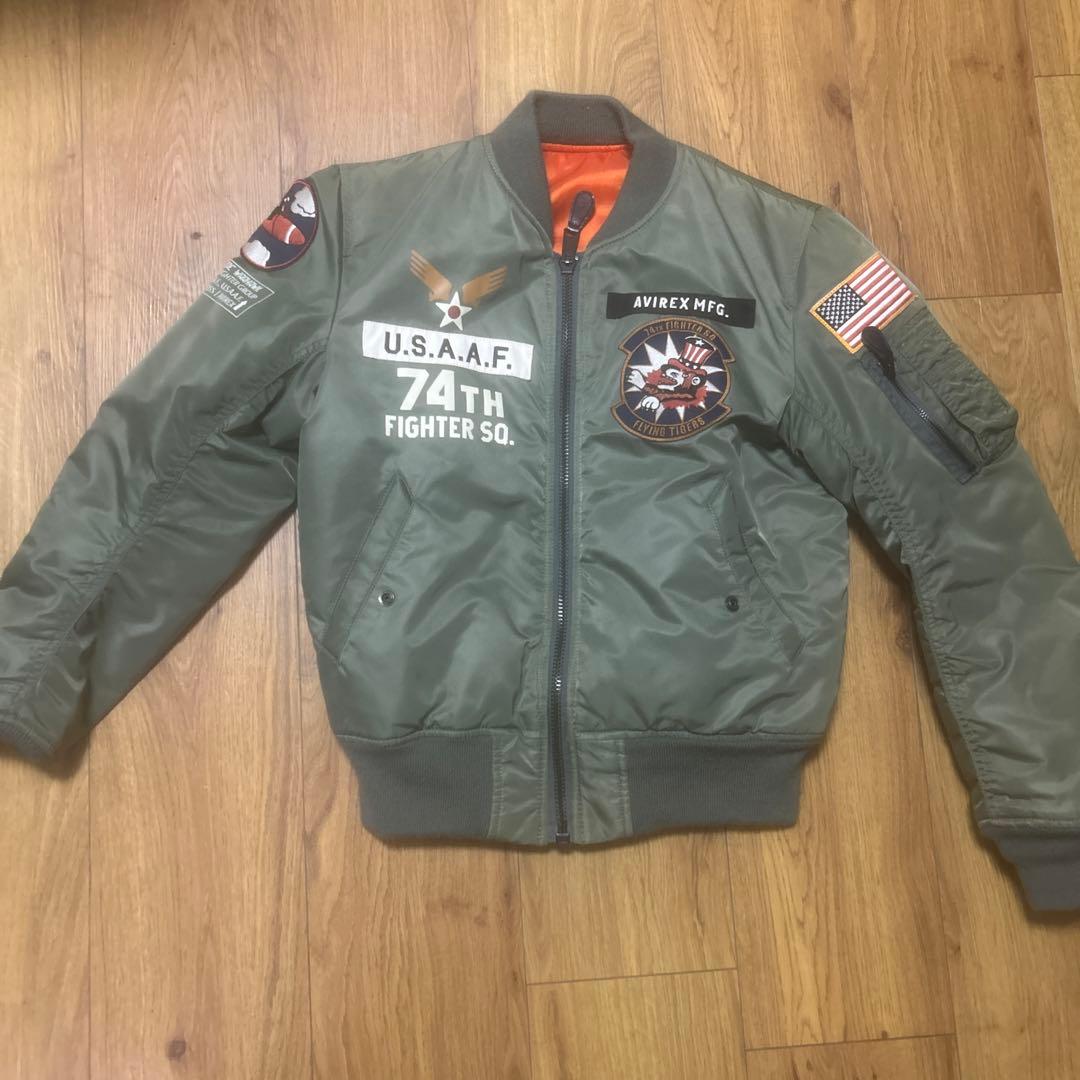 オレンジ MA-1フライトジャケット 74TH FIGHTER SQ.