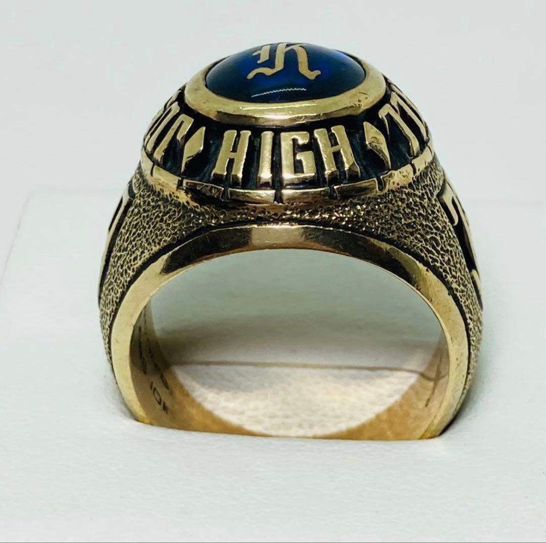 ヴィンテージ 10K 青石付 1973年 カレッジリング 16.6g サイズ18