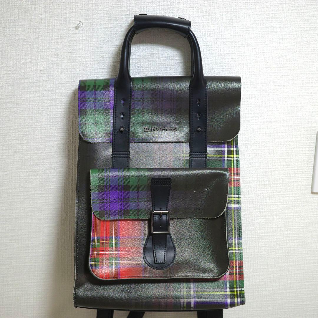 Dr. Martens タータンチェック　レザーリュック・バックパック