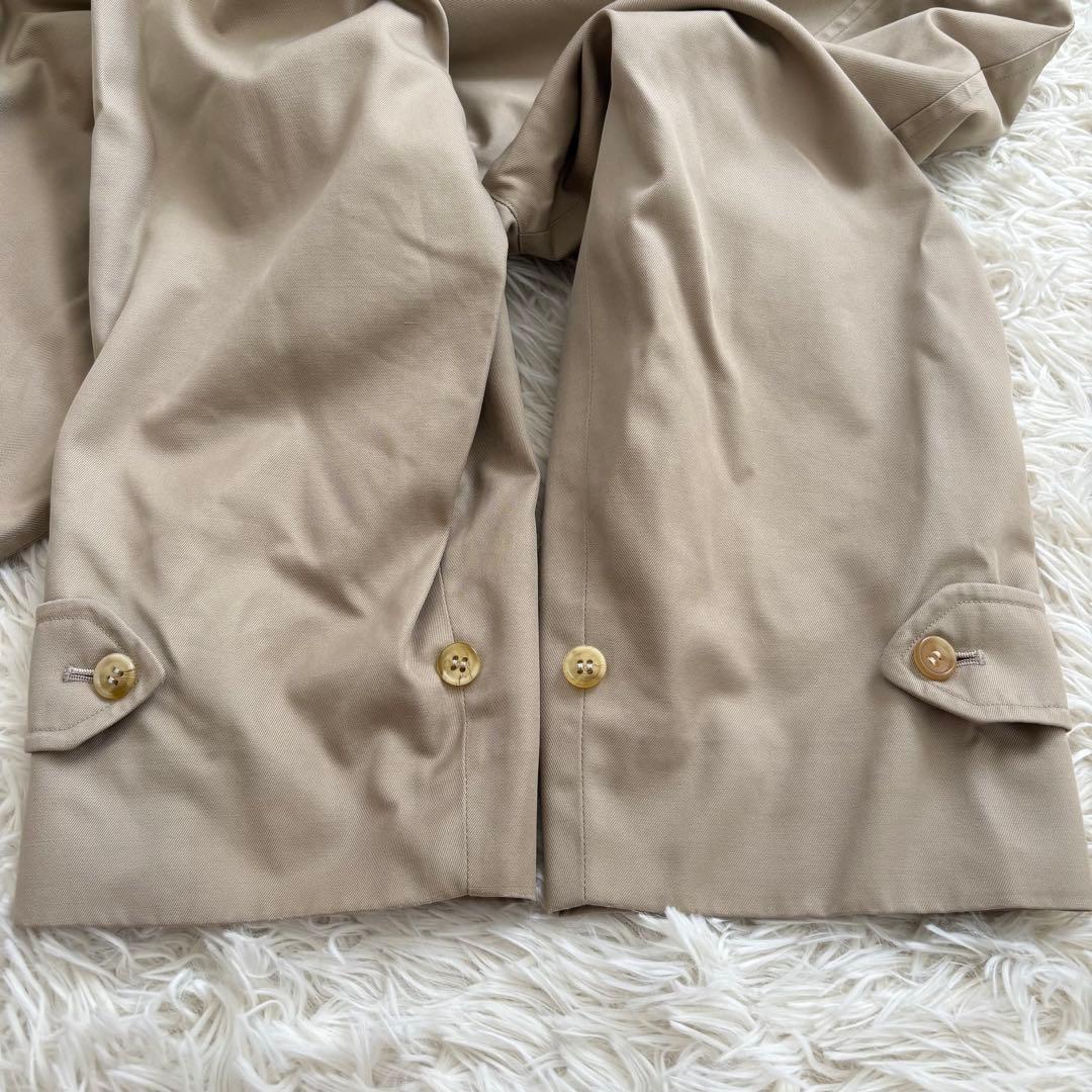 バーバリー ノバチェック ステンカラーコート　ライナー付 メンズL相当アイボリー