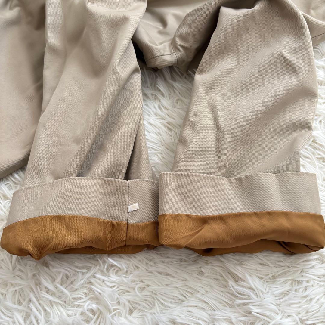 バーバリー ノバチェック ステンカラーコート　ライナー付 メンズL相当アイボリー