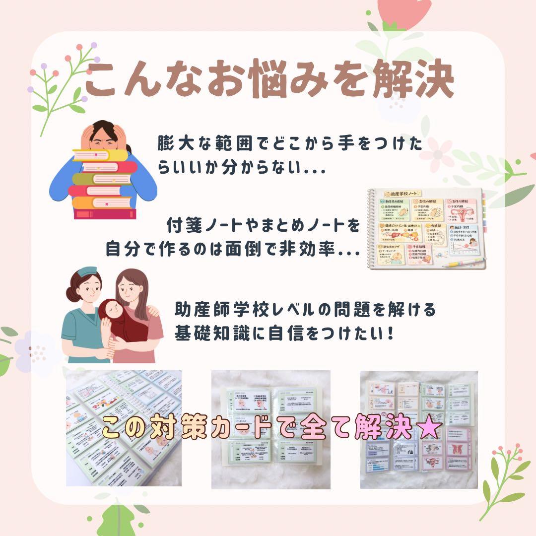 最新版2026年作成｜助産師学校受験｜基礎問題カード＋過去問問題集セット
