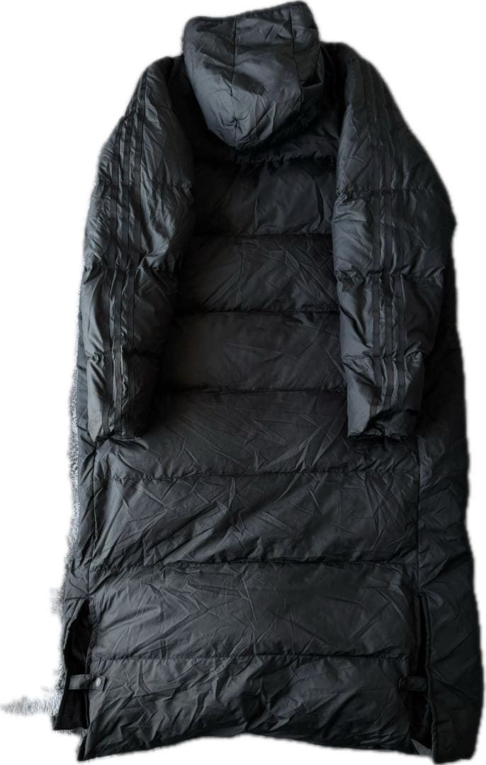 adidas ブラック ロングダウン ベンチコート XXXL アディダス ライン