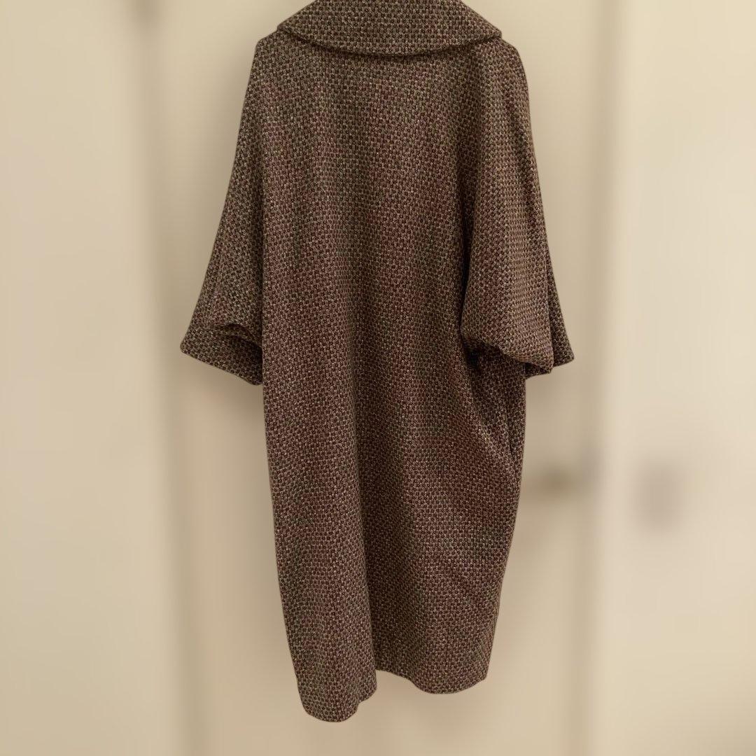 新品　茶色　和装コート　ロング　へちま襟