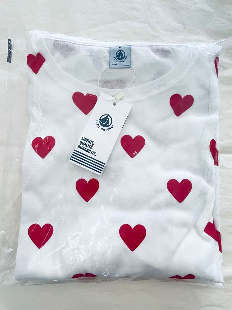 プチバトー 新品 未使用 タグ付き レディース S 半袖 パジャマ ハート