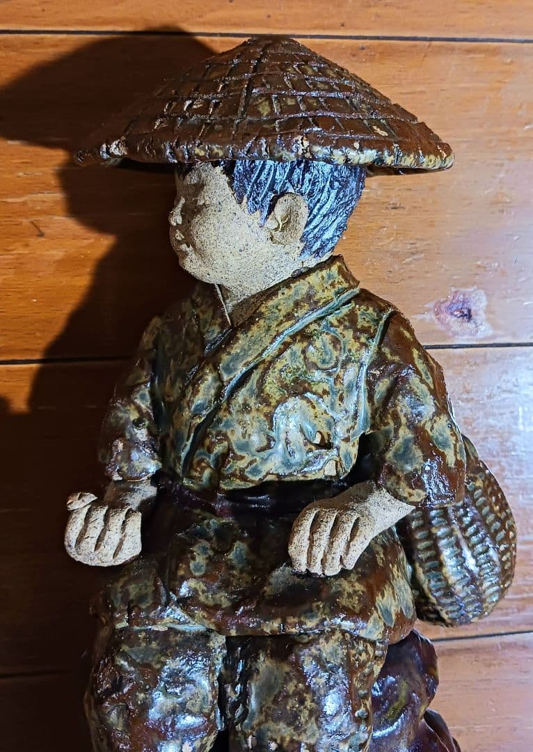 瀬戸焼 増田重幸 陶器製 釣童子 木箱付き レアオブジェ レトロ - メルカリ