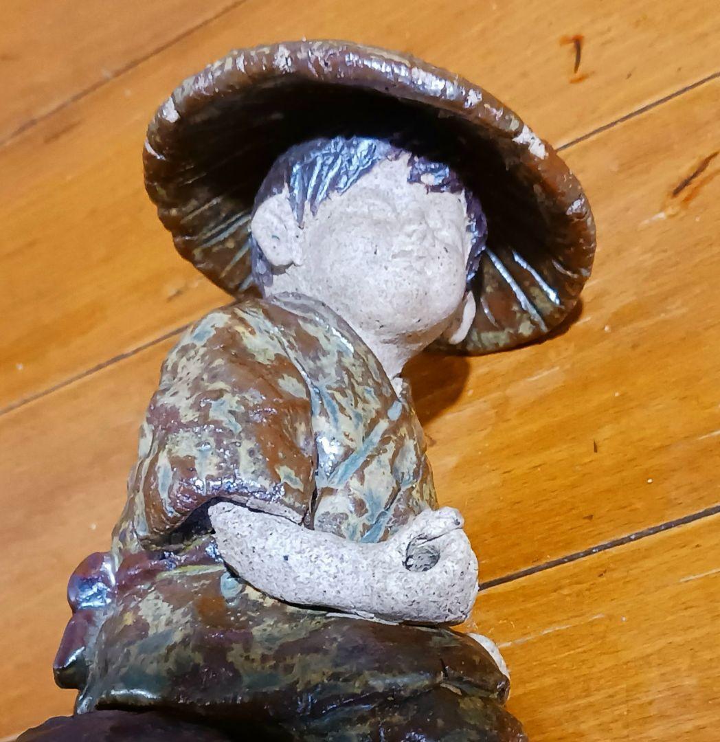 瀬戸焼 増田重幸 陶器製 釣童子 木箱付き レアオブジェ レトロ - メルカリ