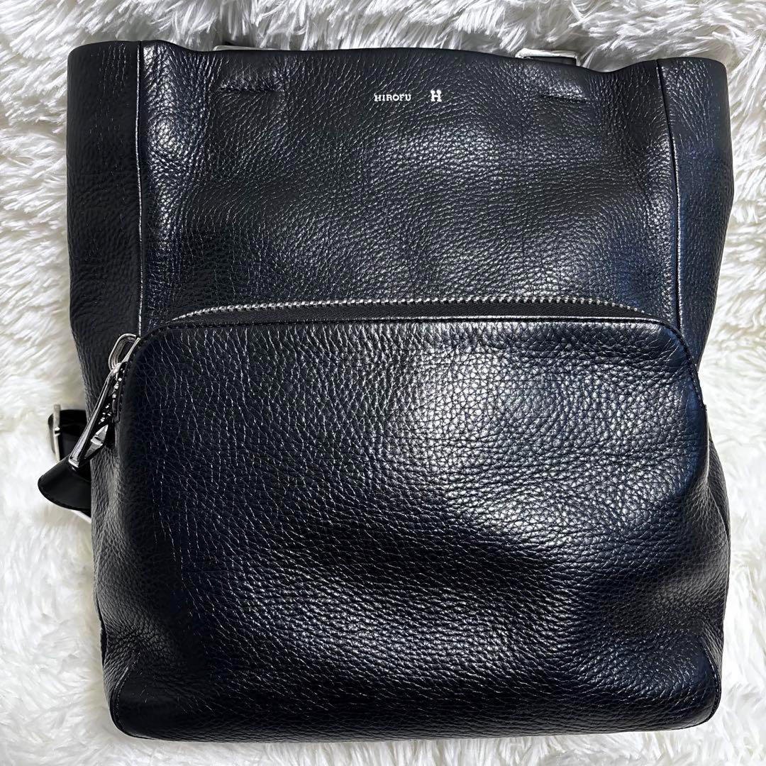 p*n様 ヒロフ ランポ リュック バックパック 2way A4 レザー 黒