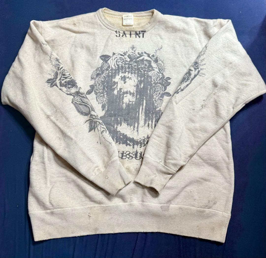 SAINT MICHAELセントマイケル河村康輔コラボダメージスウェットXL