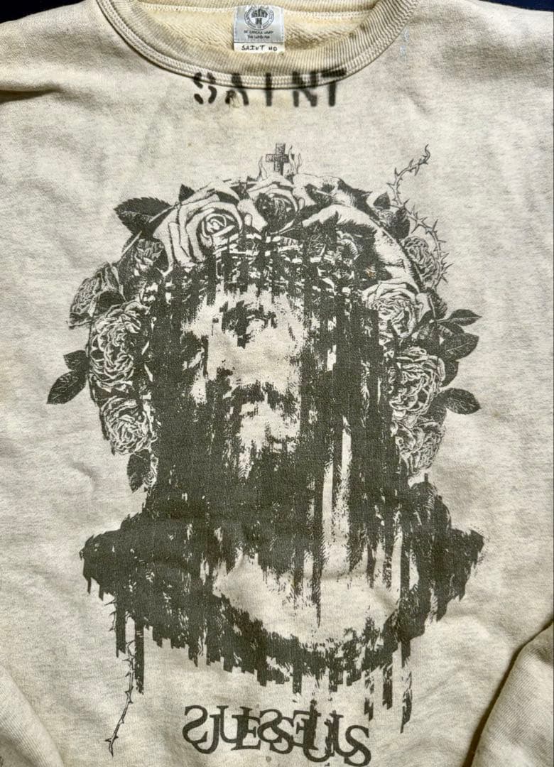 SAINT MICHAELセントマイケル河村康輔コラボダメージスウェットXL