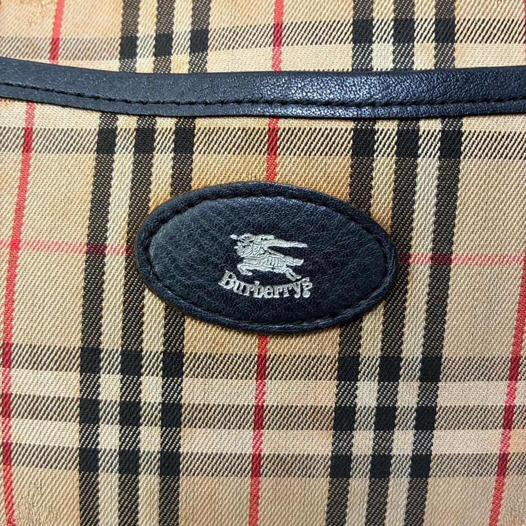 バーバリー Burberrys ノバチェック 黒レザー ボストン