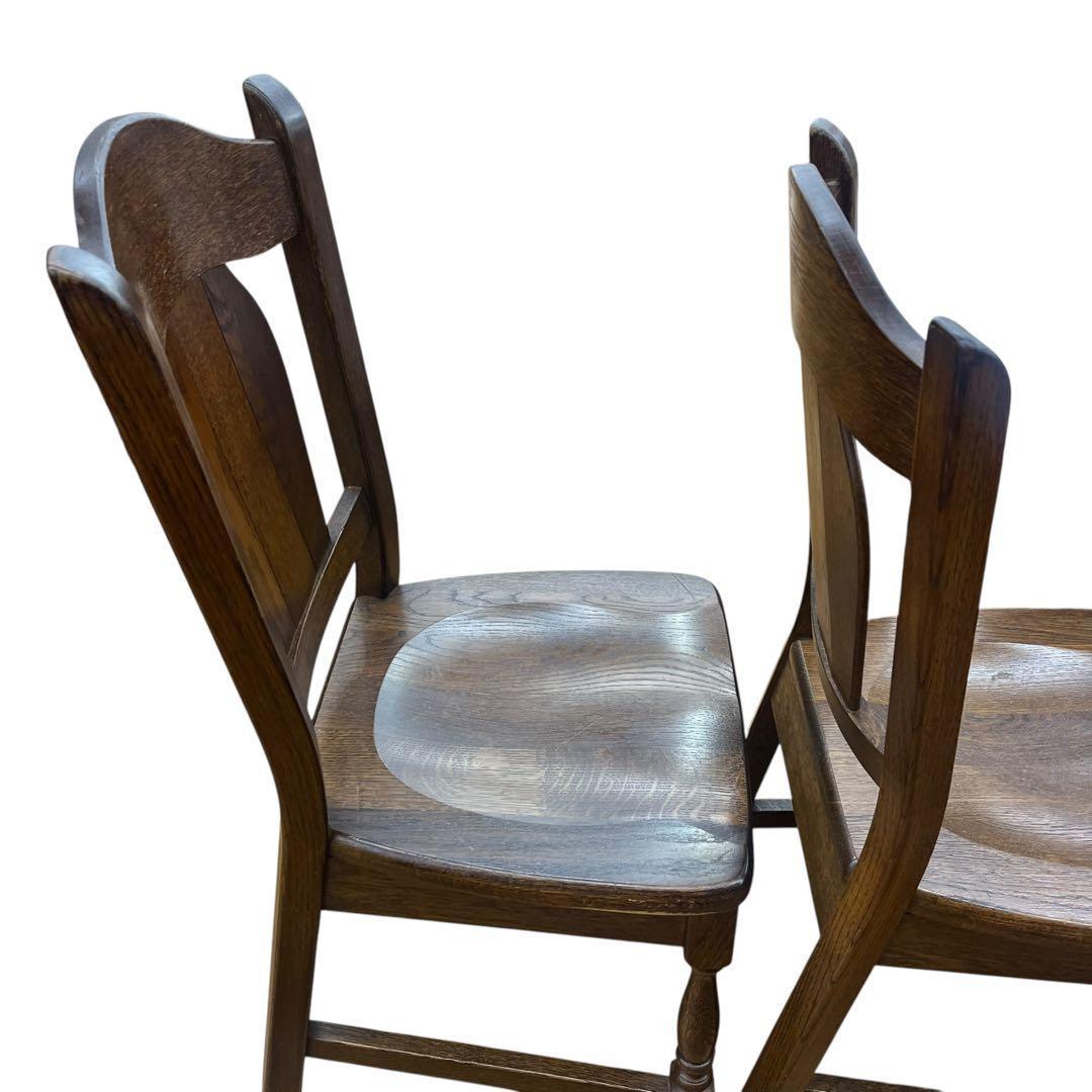 美品　起立木工　オランダ製　オーク無垢　2脚セット