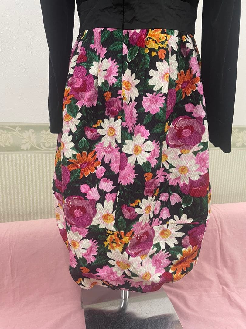 ❣️極美品❣️エムズグレイシーベロア花柄ワンピース42 カタログ掲載❣️