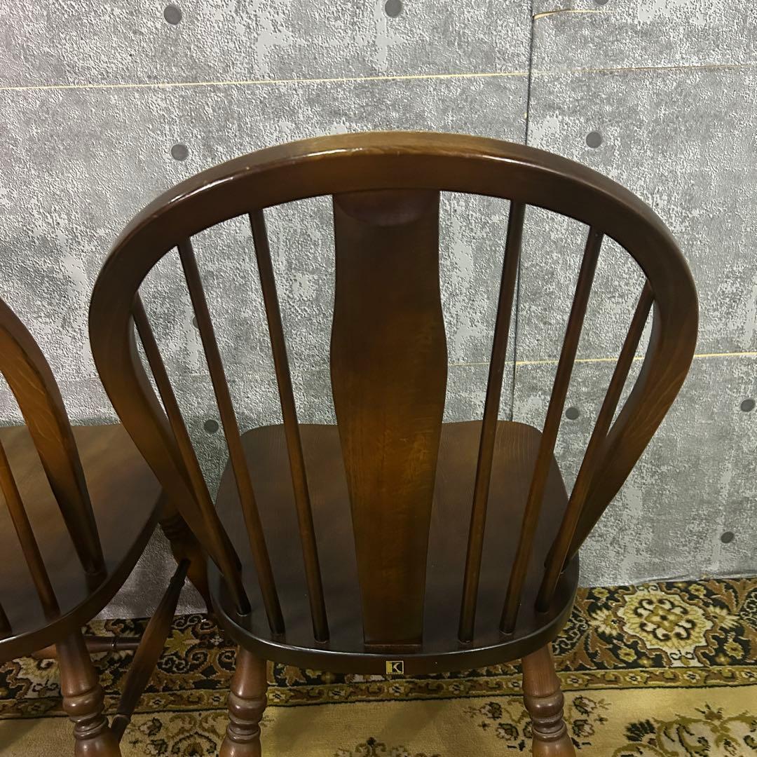 あき꧁飛騨産業 HIDA꧂キツツキマーク ボウバックチェア2脚 ウィンザー