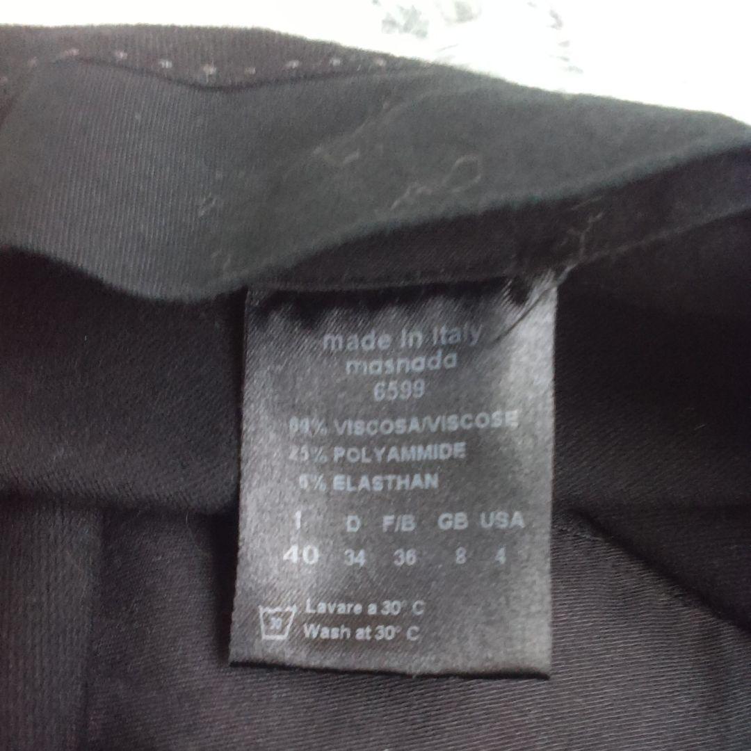 【masnada】スキニーパンツ (M) 黒 イタリア製 ユニセックス (40)