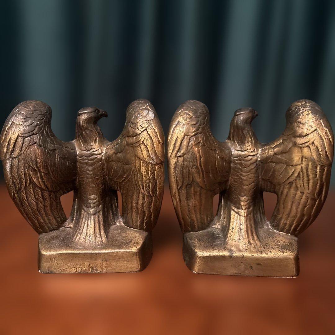 鷲　ブックエンド　アメリカ　USAビンテージ　アンティーク　真鍮？