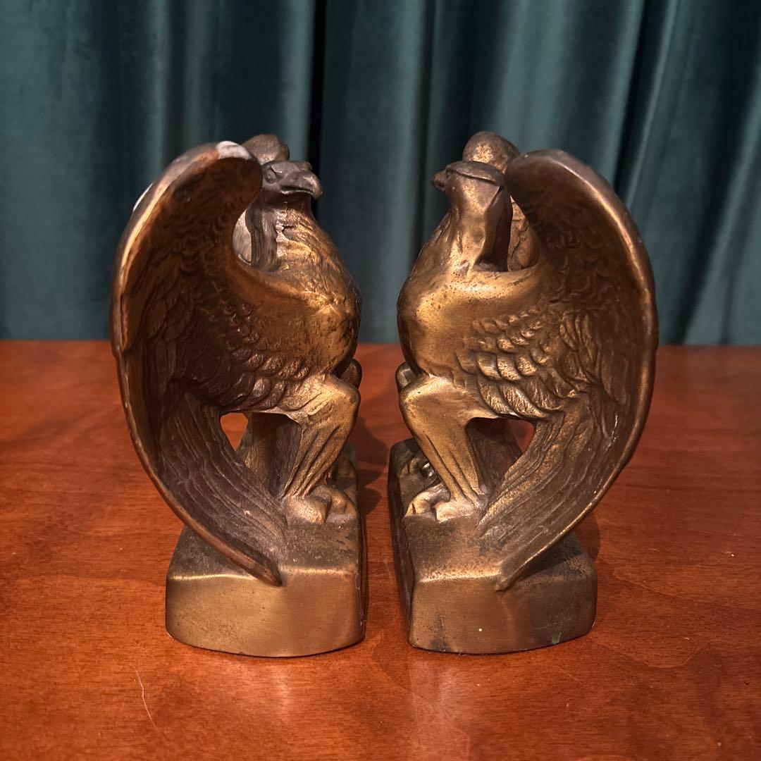 鷲　ブックエンド　アメリカ　USAビンテージ　アンティーク　真鍮？