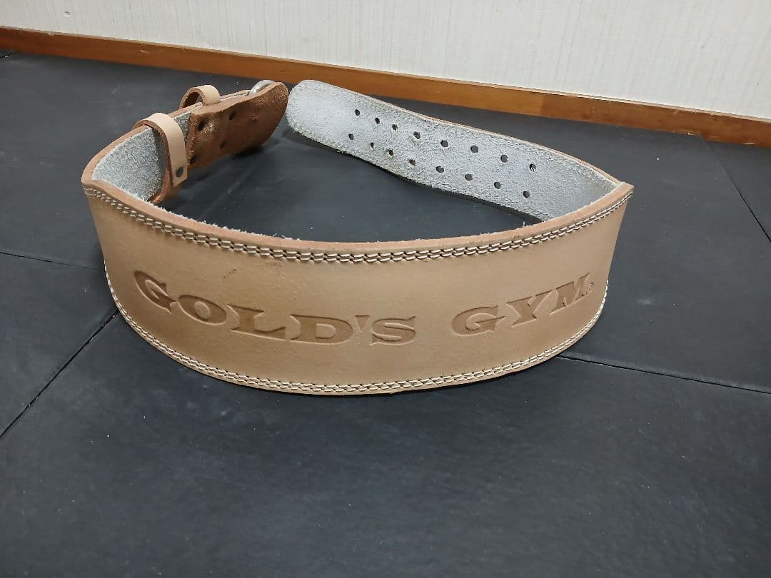 プロレザーベルト ゴールドジムベルト Lサイズ 本革 Lサイズ ゴールド