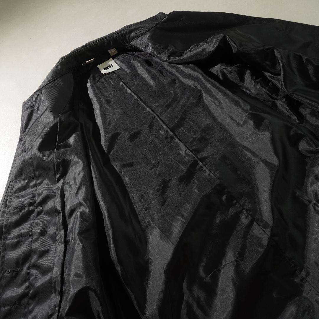 90s~ DKNY ステンカラーコート ナイロン モード ダークグレー/IW53