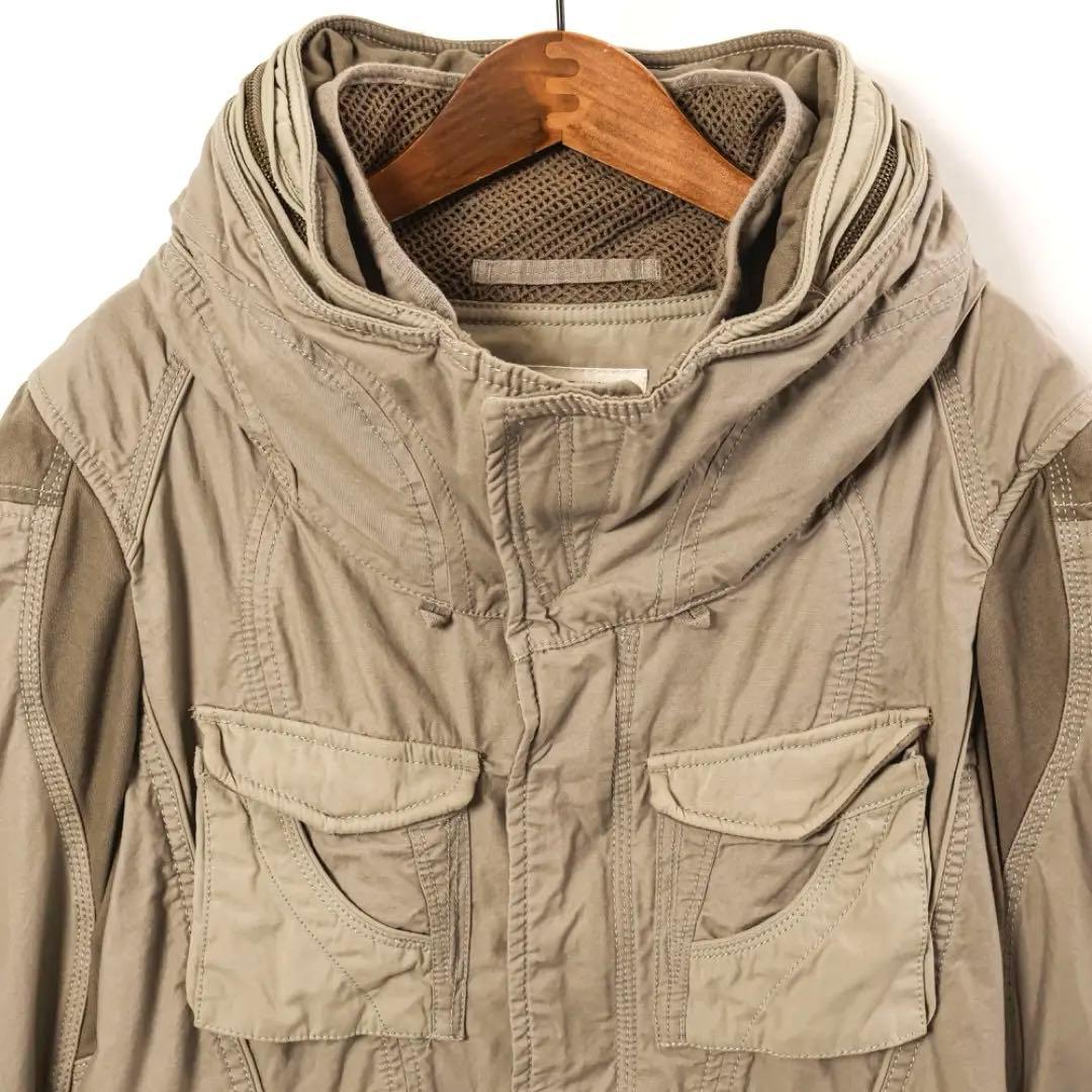 H3038-80◾️ゴア　ミリタリージャケット　フード収納襟