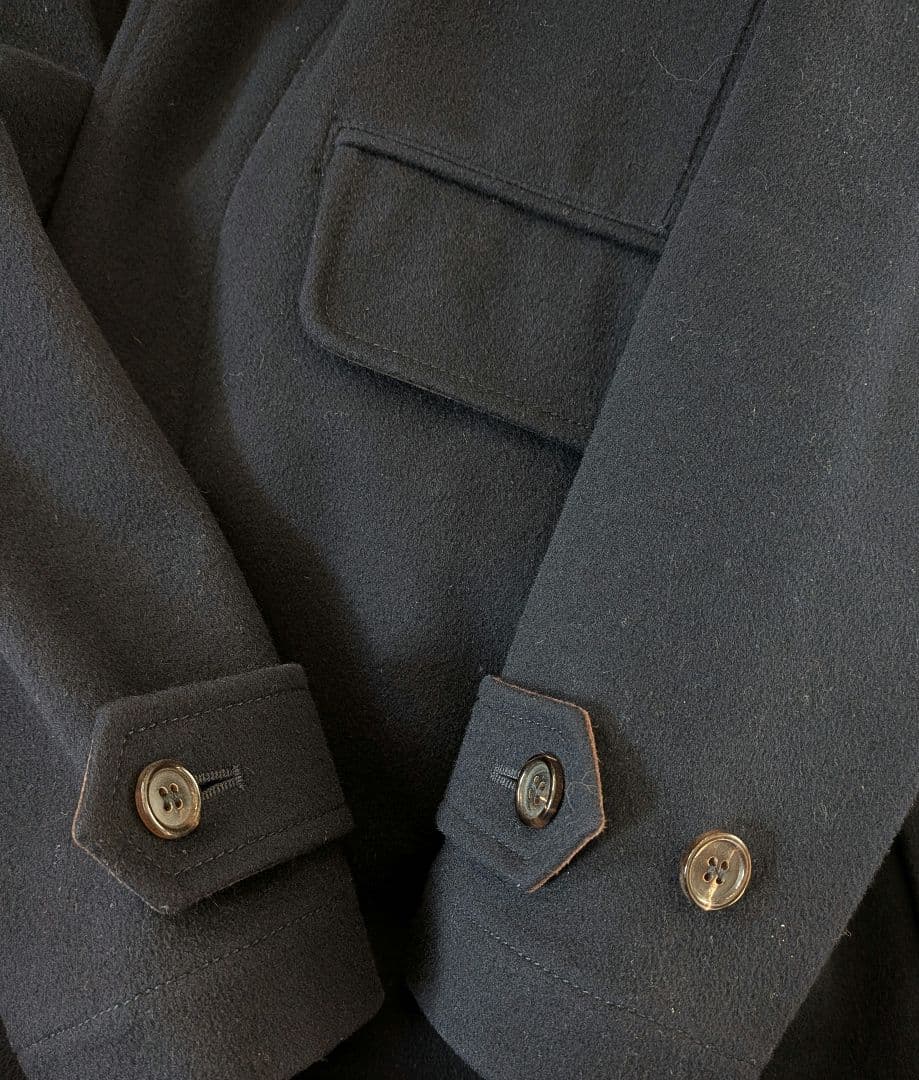 ブルックスブラザーズ　ロロピアーナ　ネイビー ステンカラーコート ウールコート