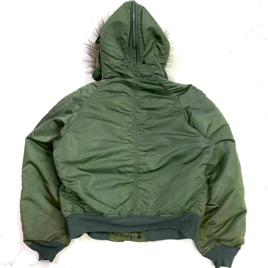 90s USA製 アルファ N-2B フライトジャケット カーキ L　D781