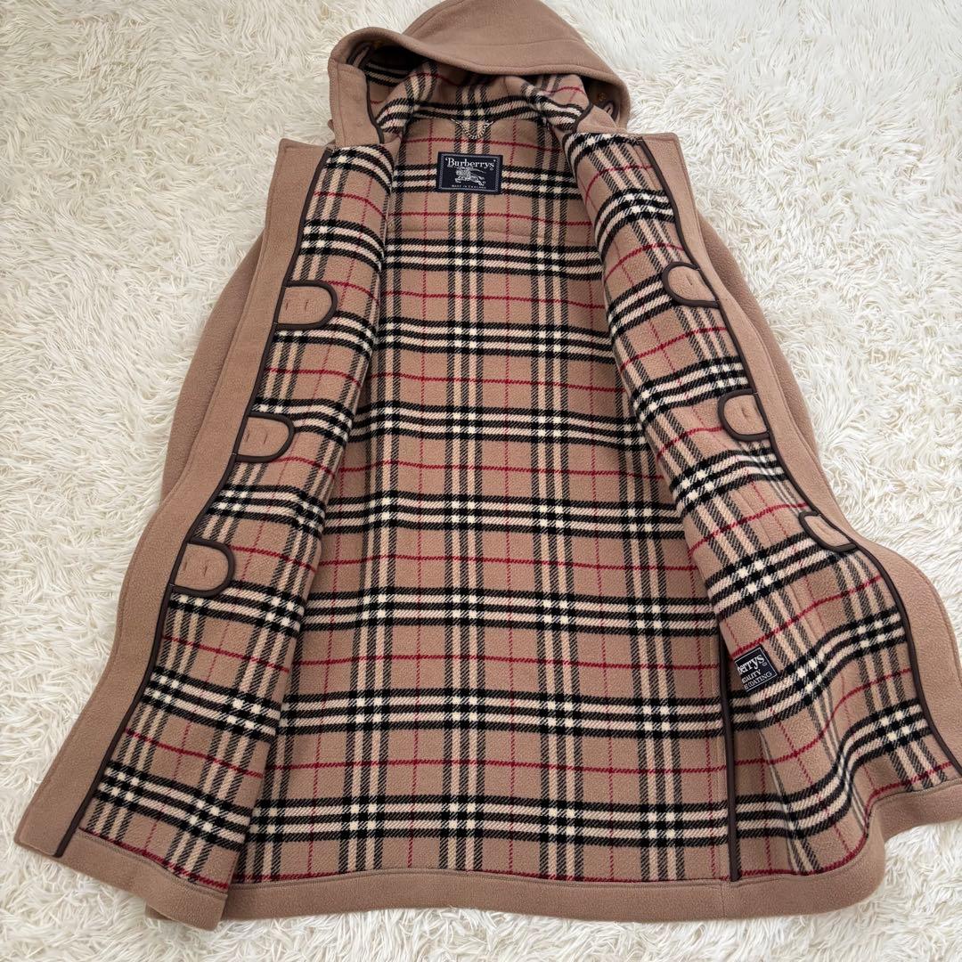 バーバリー ノバチェック ダッフルコート　ウール 英国製 ベージュ　サイズL相当