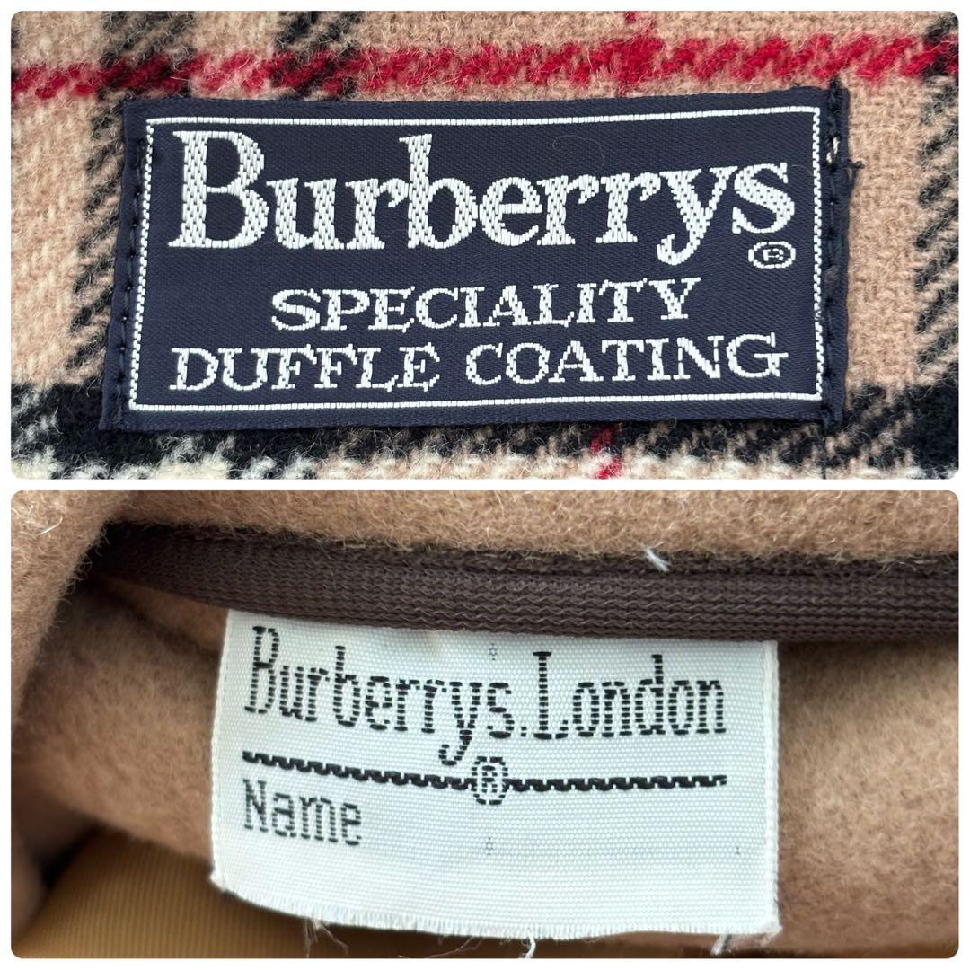 バーバリー ノバチェック ダッフルコート　ウール 英国製 ベージュ　サイズL相当