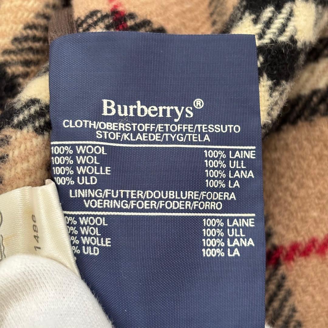 バーバリー ノバチェック ダッフルコート　ウール 英国製 ベージュ　サイズL相当