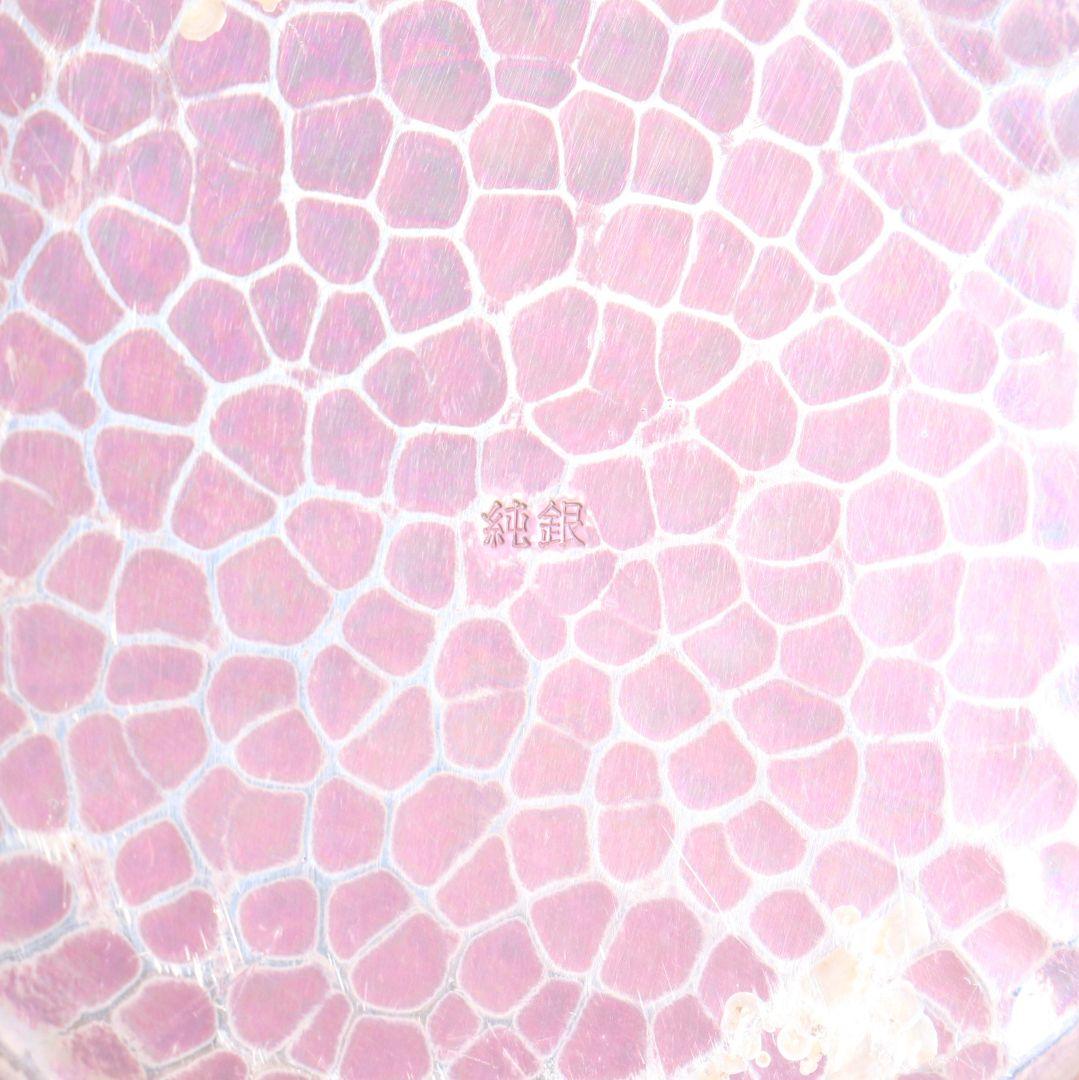 純銀製 ボンボニエール 福禄寿 真珠摘 槌目蓋物 ヤンポ 約184g M665