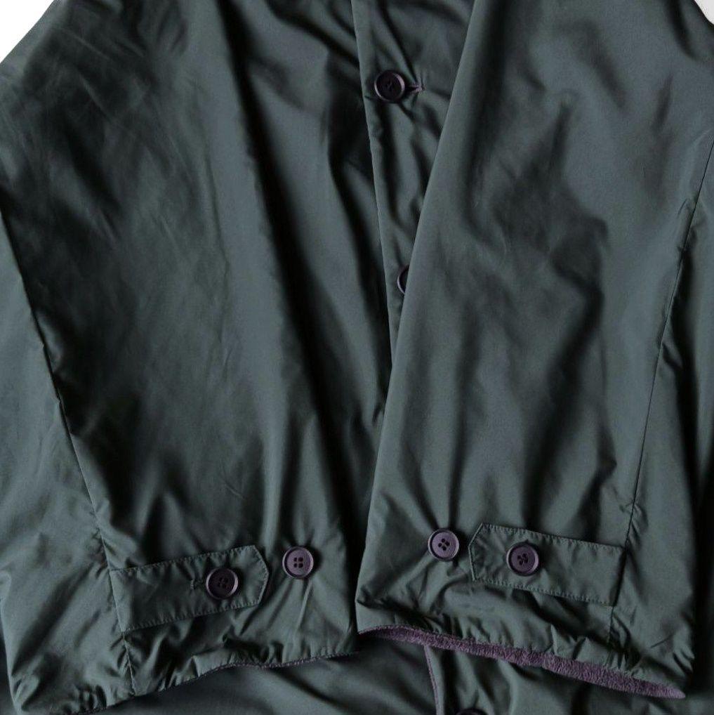 【プランテーション】ライトリバーフリースコート リバーシブル グリーン グレー